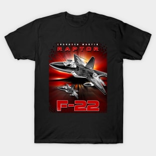 F-22 Raptor Fighterjet Us Air Force Warbird T-Shirt